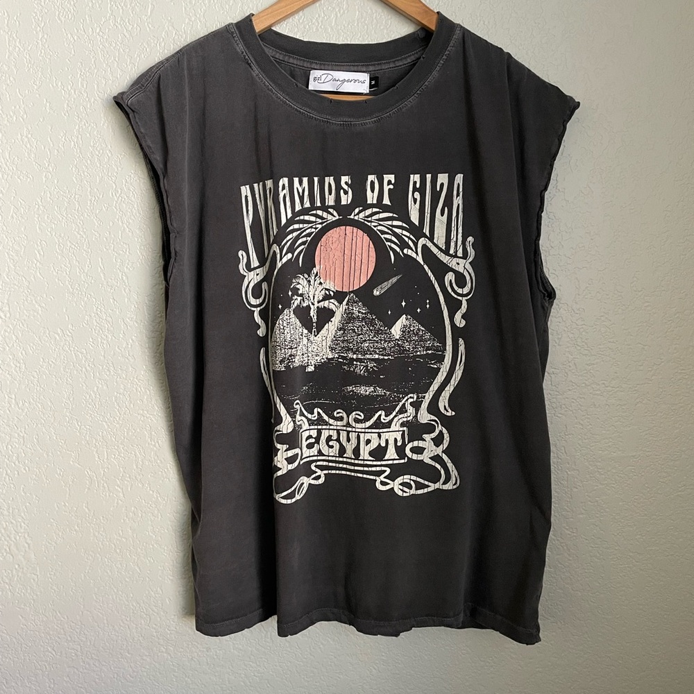 NWOT Free People Girl Dangerous Graphic Muscle Tee Tank Top